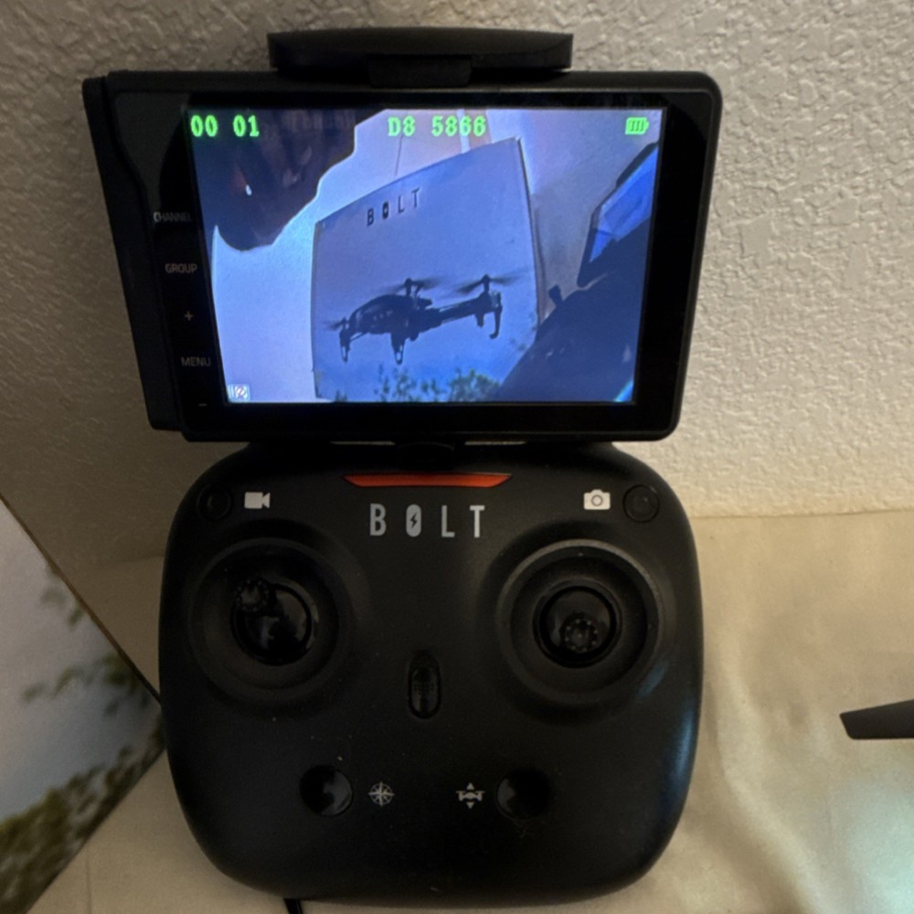BOLT Quadcopter Drone with HD Screen, Camera, Controller, Battery, Propellers
