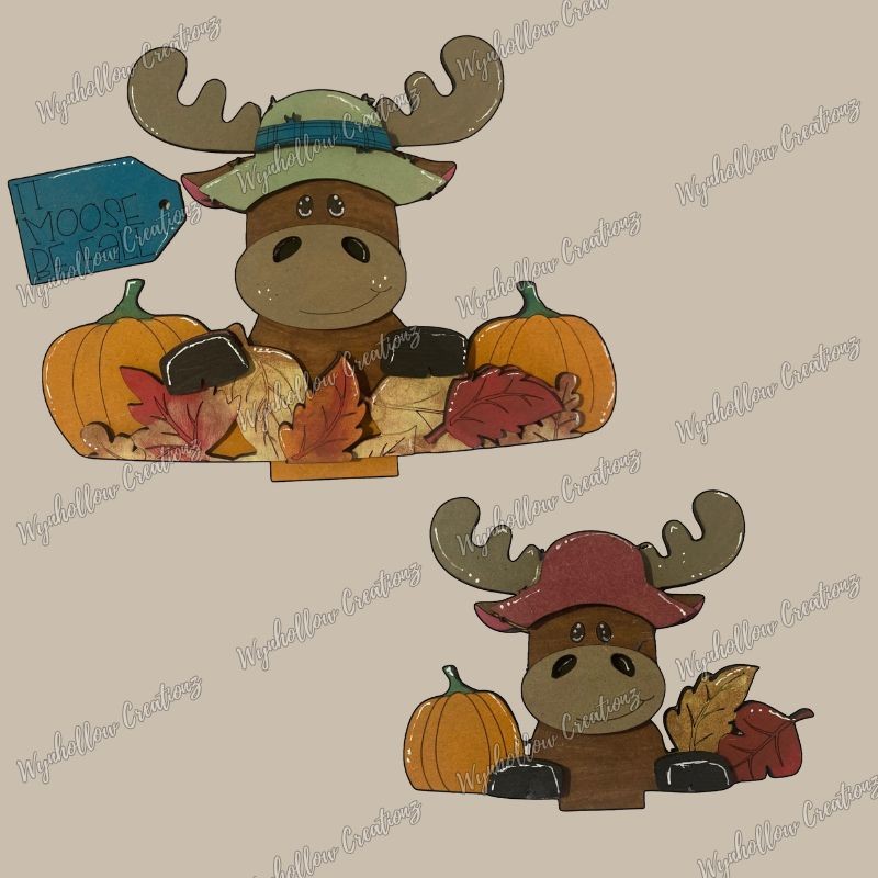 Fall Moose Interchangeable Basket Insert