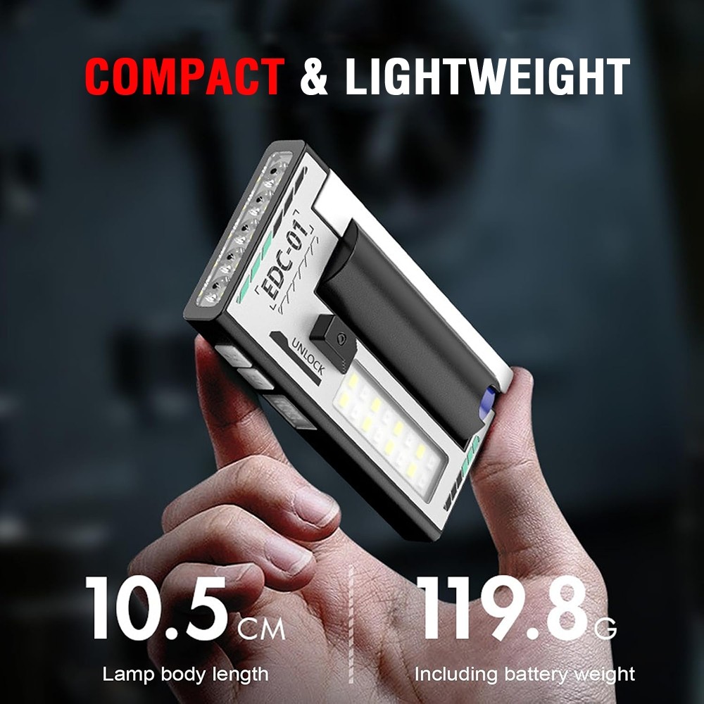 Pocket LED Flashlight Magnetic USB Rechargeable Mini Torch Portable Work Light