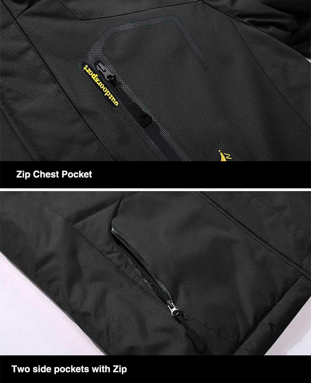 Men's Waterproof Winter Jacket Warm Winter Coats Outdoor Ski Snow Hooded Jackets