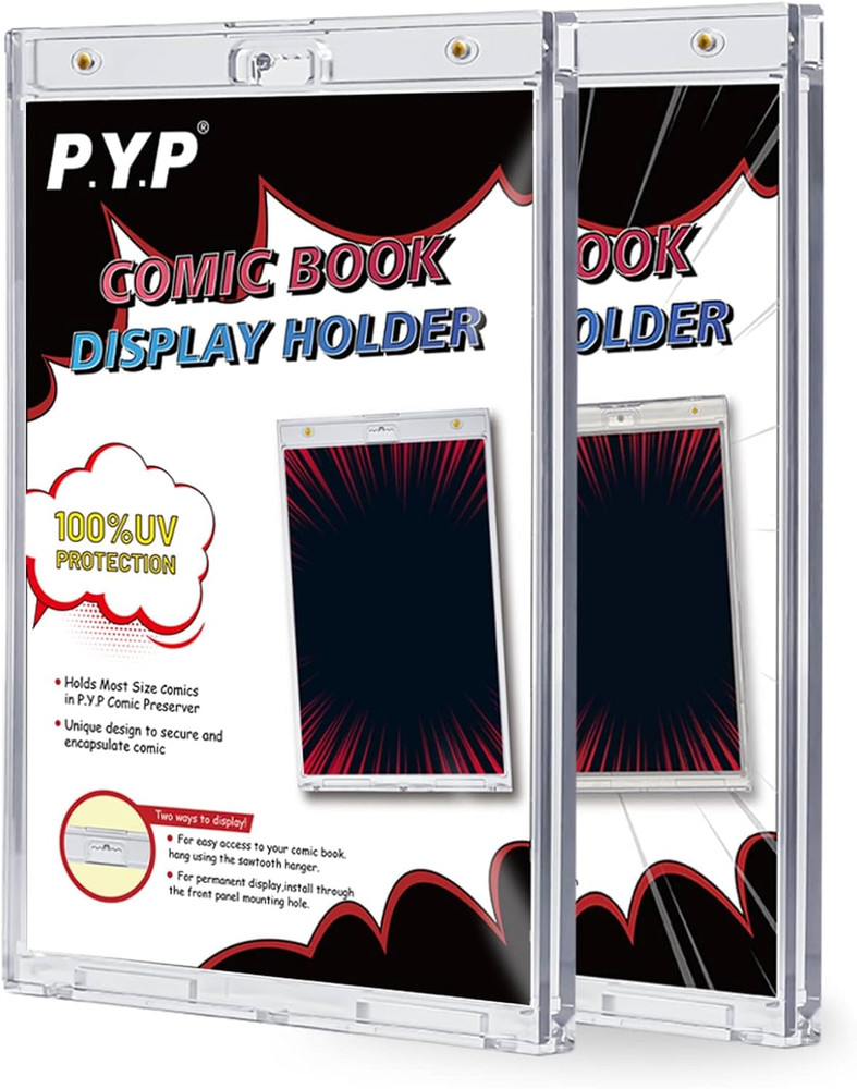 2Ct Magnetic Comic-Book Display Cases - Crystal Clear One Touch Comic Book Holde