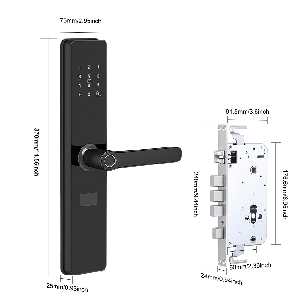 7-in-1 Smart Door Lock Wifi Biometric Fingerprint Touch Password Keyless Keypad