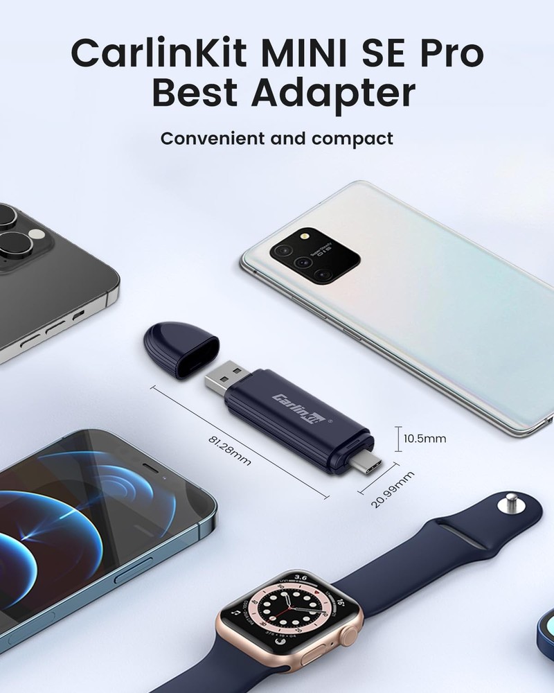 Mini SE Pro Wireless Adapter for OEM Wired CarPlay & OEM Wired Android Auto,C...