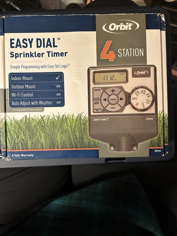 NEW ORBIT EASY DIAL 4 ZONE STATION IRRIGATION SPRINKLER CONTROLLER