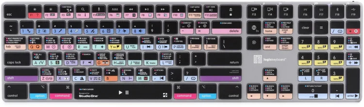 LogicKeyboard Titan Wireless Backlit Keyboard for Studio One - Mac
