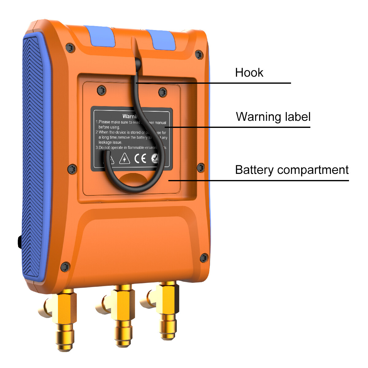 Elitech LMG-10 Digital Manifold Gauge Refrigeration Pressure Vacuum Temp Gauge