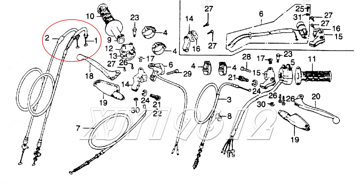 Throttle Cable Set For Honda XL250 XL250S XL350 XL500S XR250 XR500