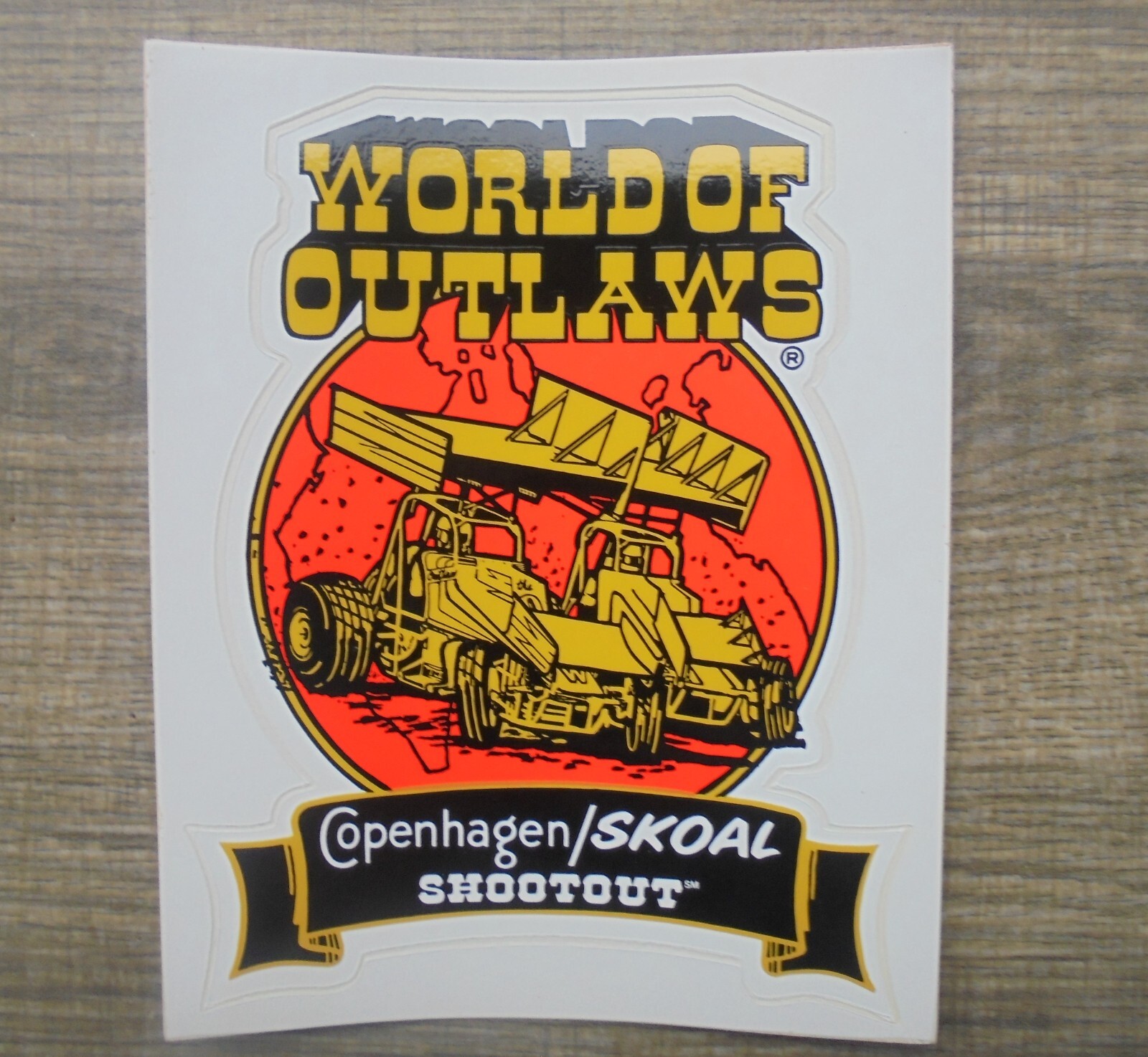 COPENHAGEN SKOAL SHOOT-OUT "WORLD OF OUTLAWS" DECAL/STICKER 6 X 5"NEW