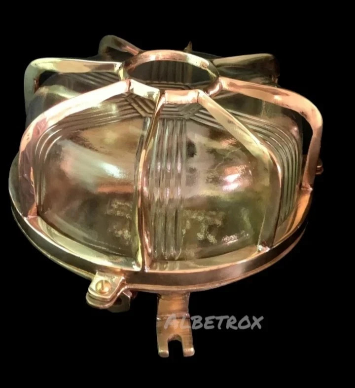 Nautical Brass Marine Passageway Bulkhead Deck Ship Antique Light 2pc