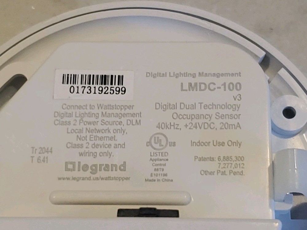 Legrand Wattstopper LMDC-100 Digital Dual Technology Ceiling Occupancy Sensor