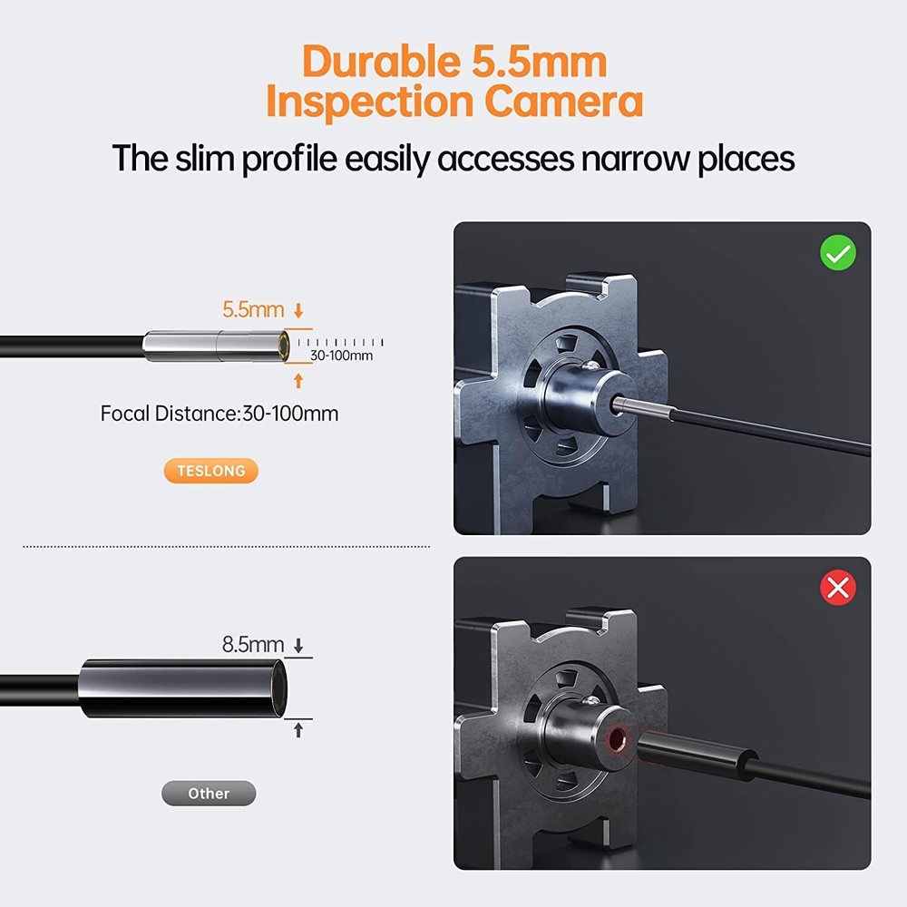 Teslong HD Borescope Inspection Camera 1080P Industrial Endoscope Engine Camera