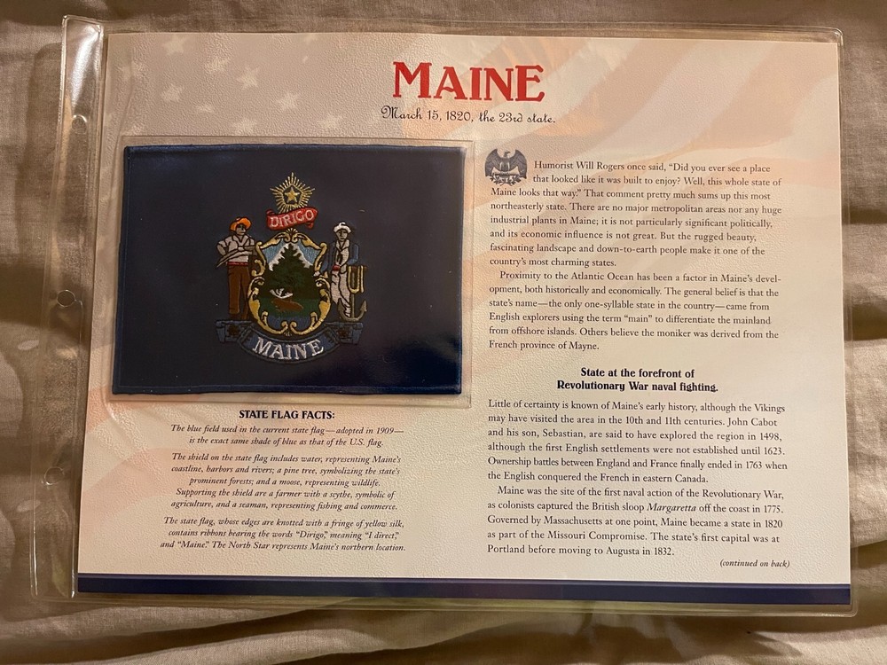 WILLABEE & WARD FLAG PATCH PANE ****MAINE