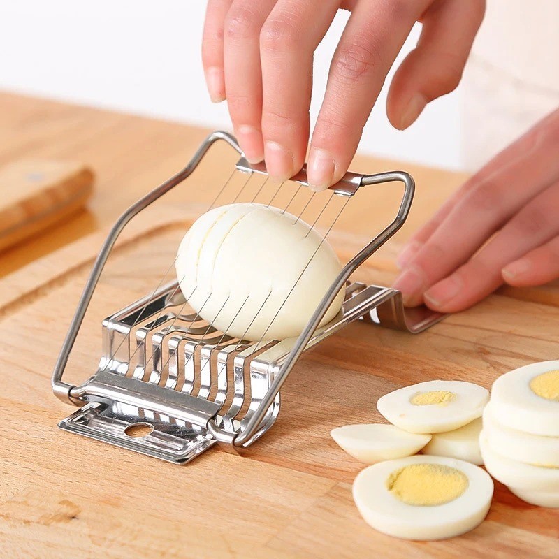 Egg Cutter Stainless Steel Hard Boiled Eggs Slicer for Kitchen Tools