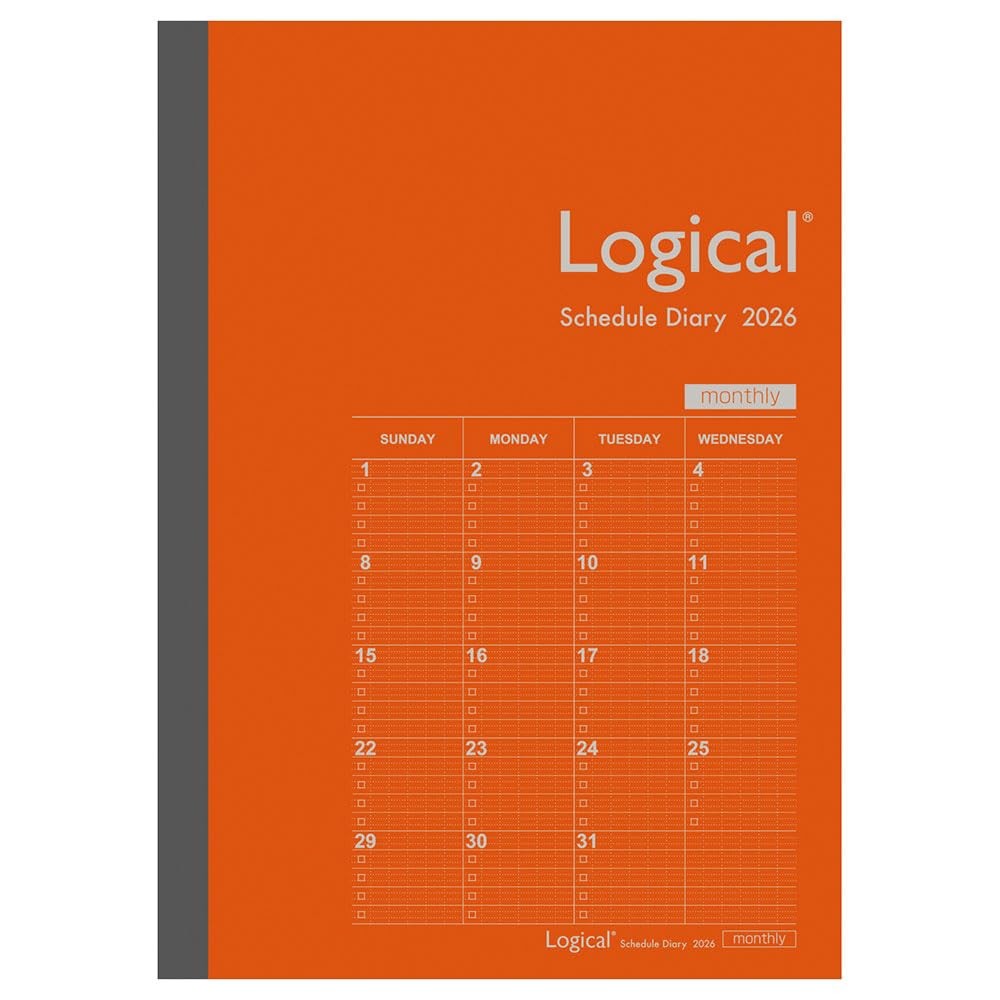 Nakabayashi 2026 Planner Monthly Notebook Type B / A5 / Orange