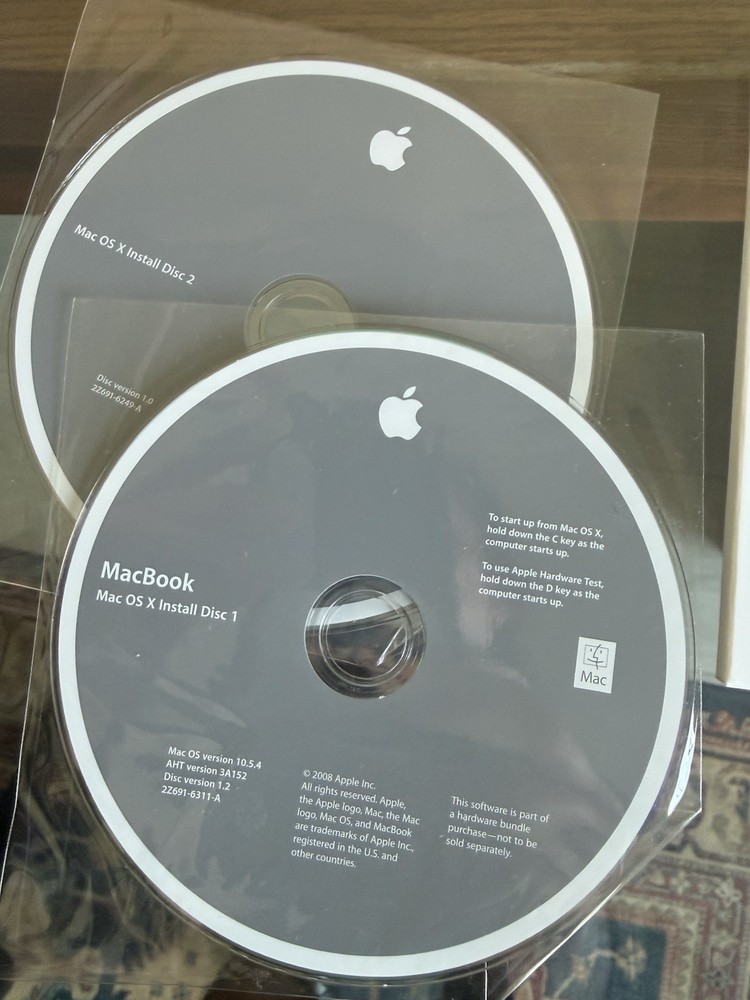 Apple iMac OS x 10.5.4 Everything Else Install Disc Install Discs & Manual 2008+