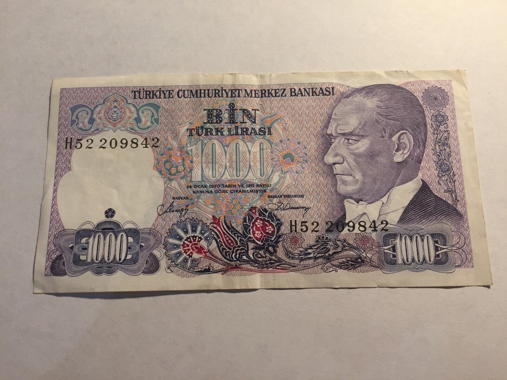 Ticket Turkey 1000 Lirasi 1970