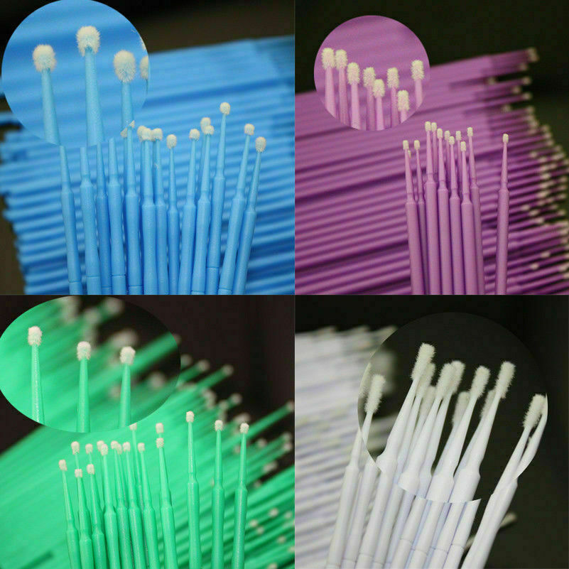 100X Dental Microbrush Disposable Bendable Applicators Tips Micro Brush Cleaning