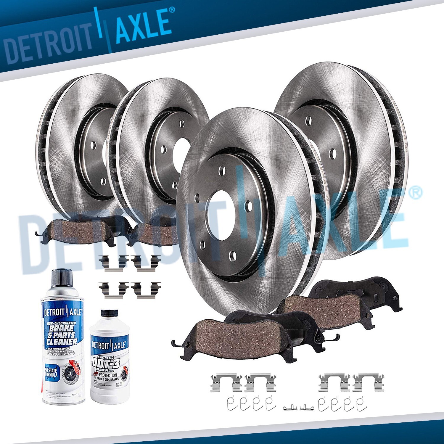 Front & Rear Disc Brake Rotors + Brake Pads for 2014 2015 2016 2017 Nissan Rogue