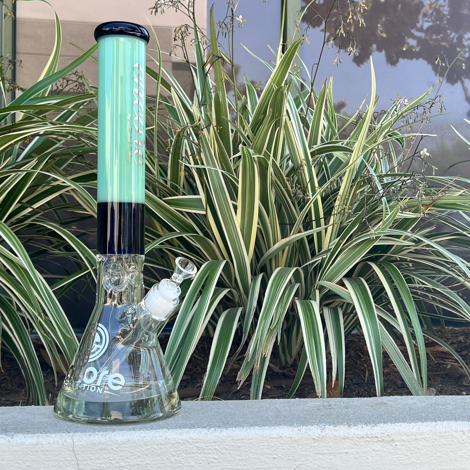 16" inch 50 x 7mm Wall Super Thick Base Color Glass Bong Tobacco Hookah Beaker