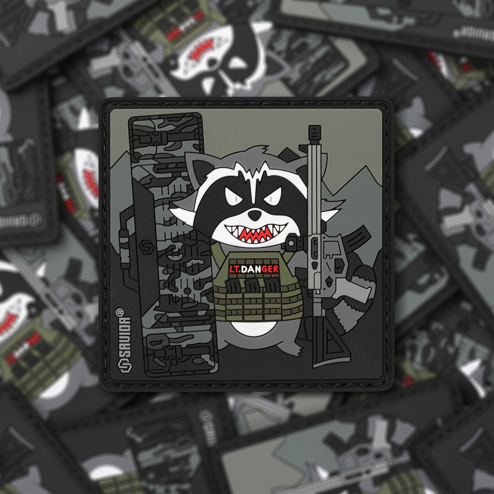 [SAVIOR] Trash Panda Tactical Morale PVC Patch Rubber w/ Hook Back Panel Fun