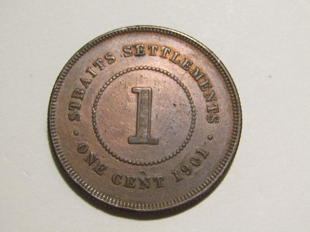Malaysia Straits Settlements 1901 1 Cent Bronze Coin