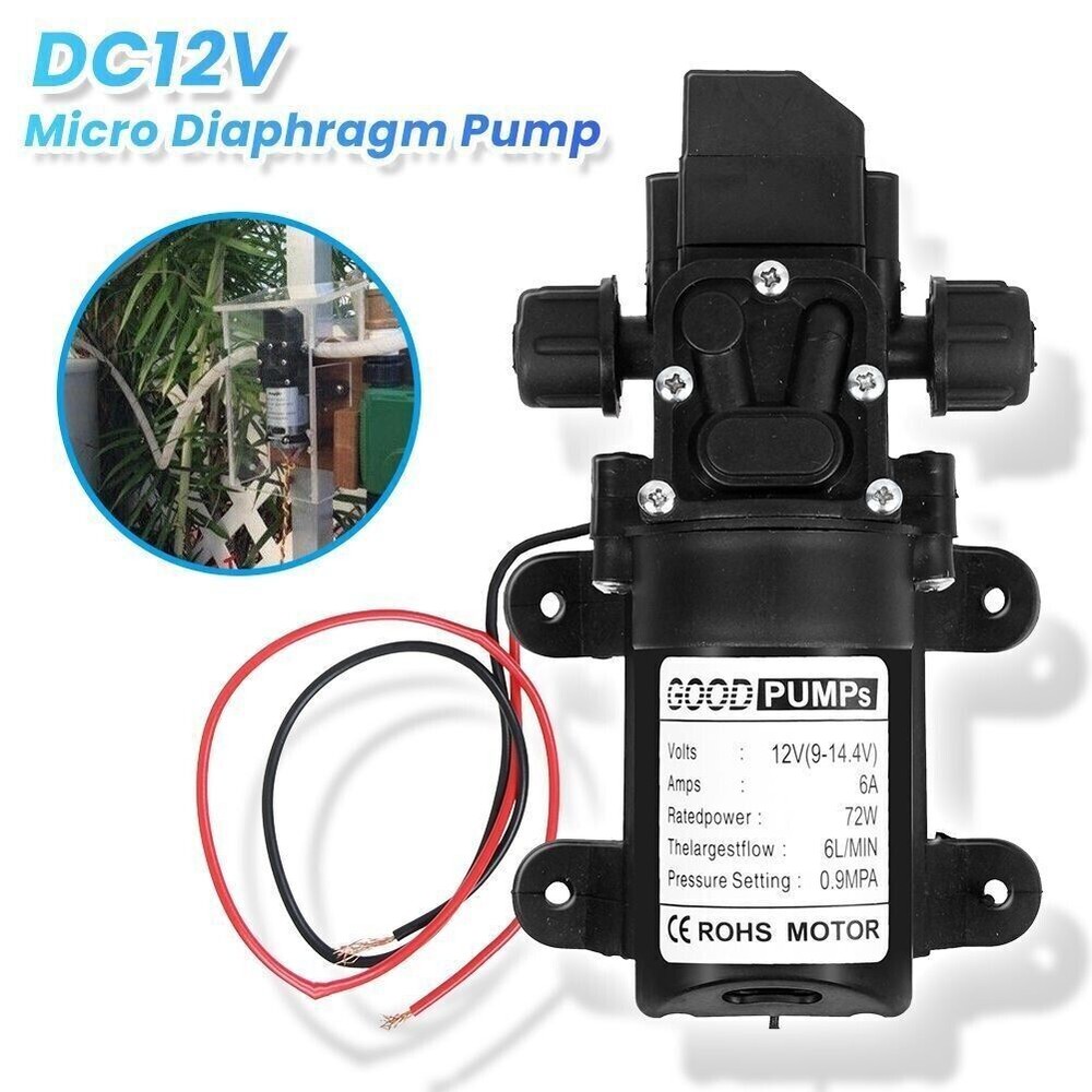 12V High Pressure Water Pump 130PSI Self Priming Sprayer Diaphragm Auto Switch