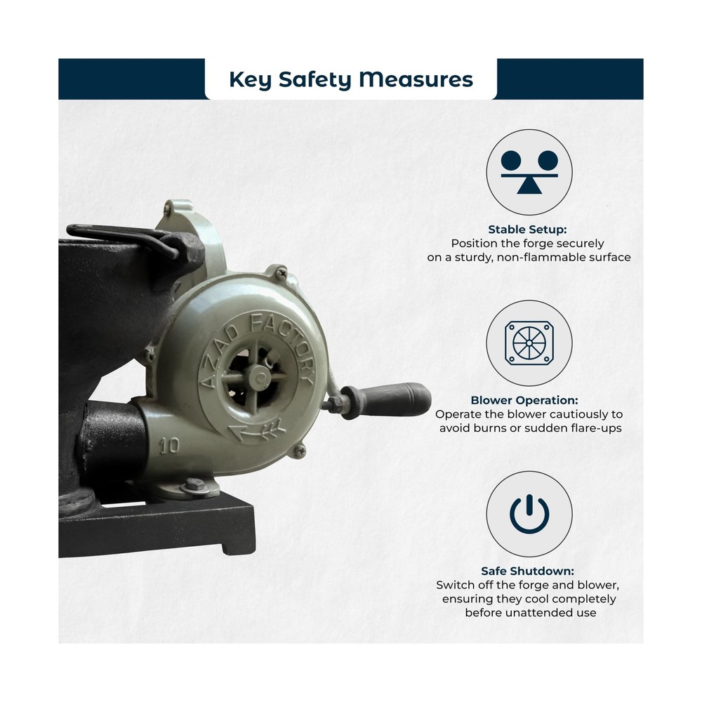 Simond Store Blacksmith's Forge with Hand Blower for Knife Making Blacksmithi...