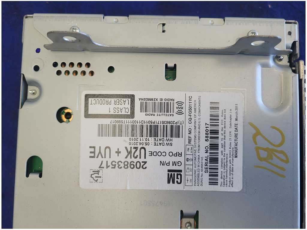 2011 Chevrolet Camaro SS Audio Info Screen Receiver Radio Face Plate 2811