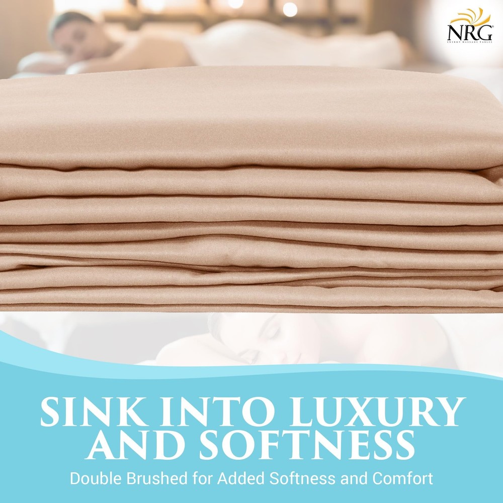 Premium Microfiber 3 Piece Massage Sheet Set by - Includes Massage Table Flat...