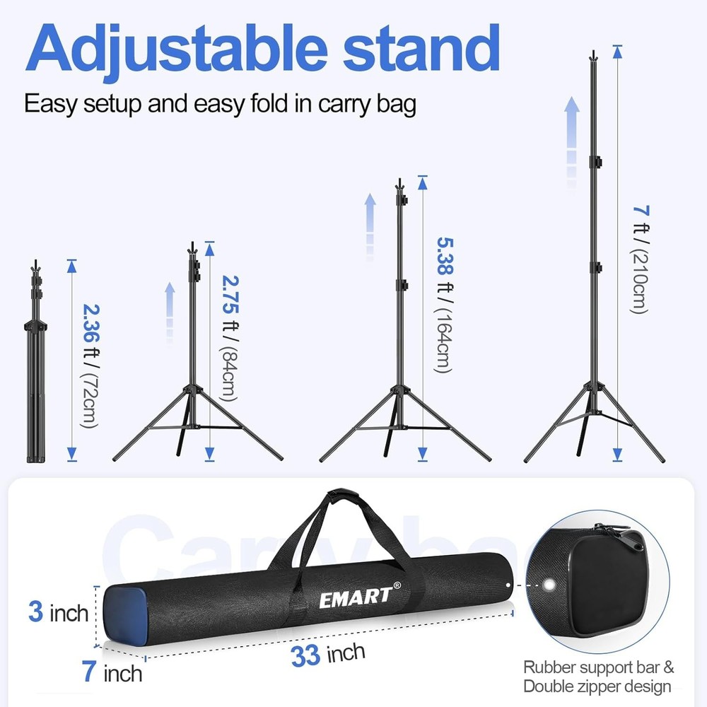 10x7ft Adjustable Backdrop Stand - Lightweight Support for Events & Photography
