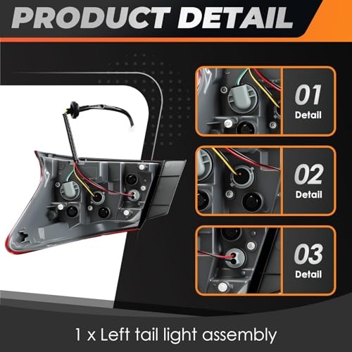 Left Side Outer Tail Light Assembly Compatible with Sentra 2013 2014 2015