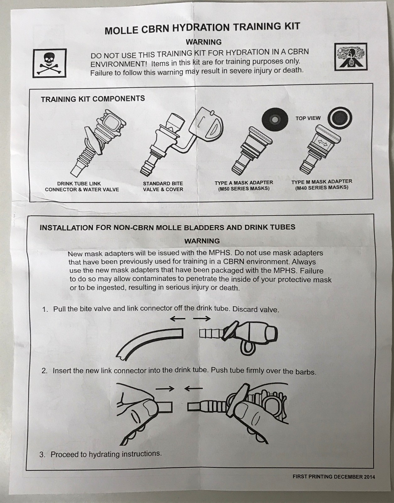 US Military TYPE 2 TRAINING KIT (Replacement Parts) 8465-01-643-6221 "NEW"