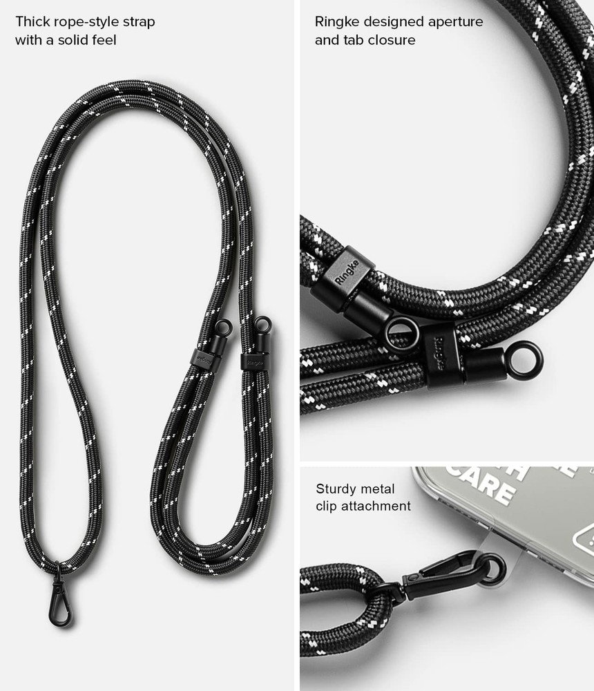 Ringke Holder Link Clear Adjustable Crossbody Neck Strap, Universal Multifunc...