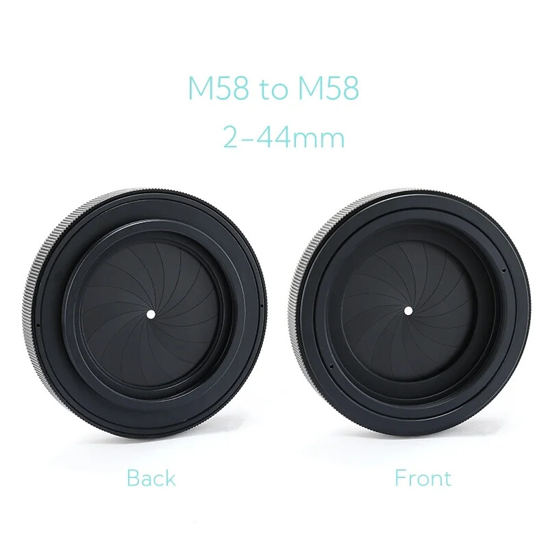 2-44mm 2.5-42mm Iris Diaphragm Microscope Adapter Ring M58 M65 M67 Camera