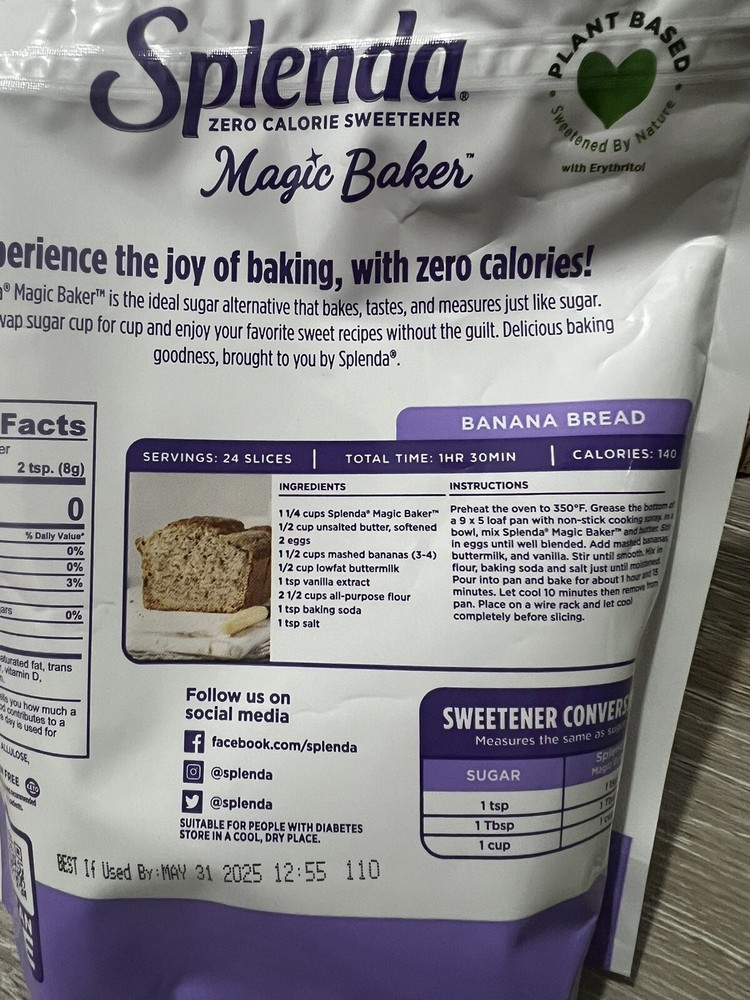 Splenda Magic Baker Zero Calorie Plant Based 16 oz (2pack)