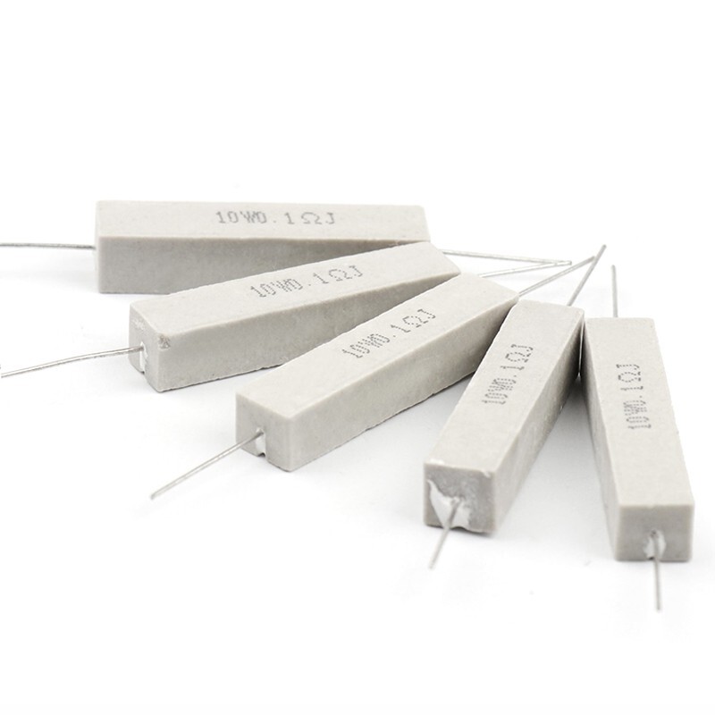 10Pcs 10 watt Wirewound Cement Resistor 10W horizontal Resistors 0.1-100K ohm