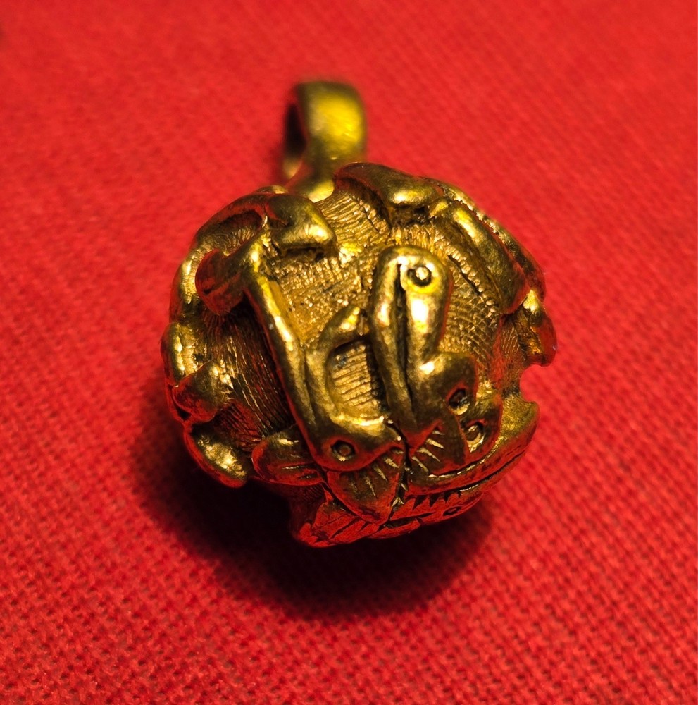 Antique CHINESE ROBE BUTTON - Figural - GILDED BRONZE - Excellent Condition!