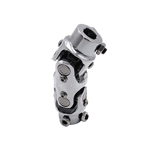 1 PC Chrome Double Universal Steering 3/4" DD X 3/4" DD Double U-Joint Shaft