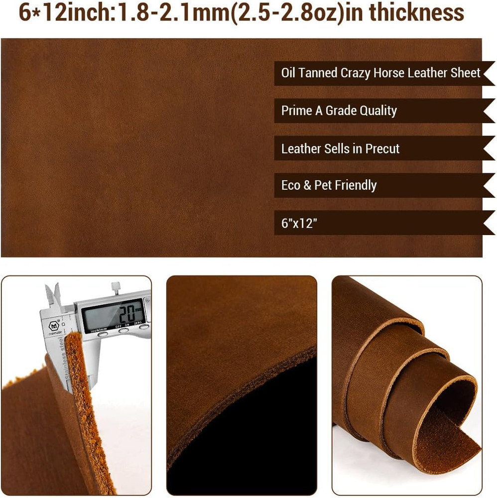 Full Grain Leather Pieces for Leather Working, Tooling Leather Sheets for Crafts