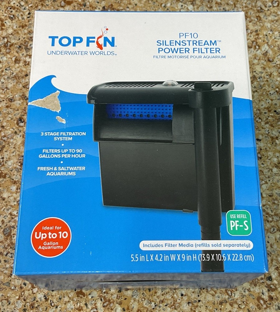 Top Fin Bundle!Heater/Power Filter/LED Light/Thermometer/Net/Water Test Vial/7Pc