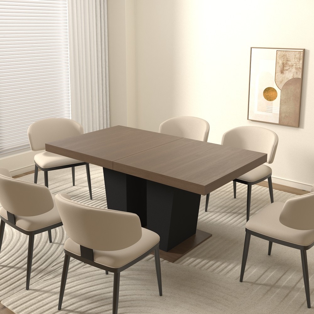 Extendable Wooden Dining Table for 4 10 People Modern Expandable Kitchen Table