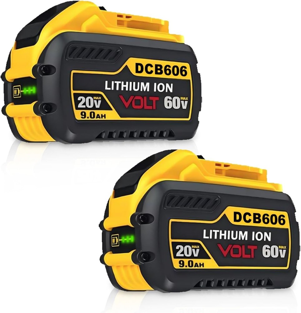 2 Pack 60V Battery 9Ah 60V Max Replacement Battery for DCB609 DCB606-2 DCB609-2