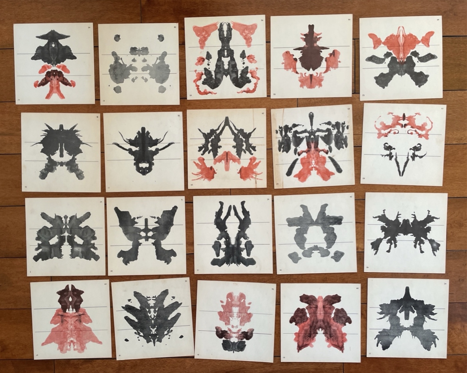 Vintage Set of 20 Rorschach Test