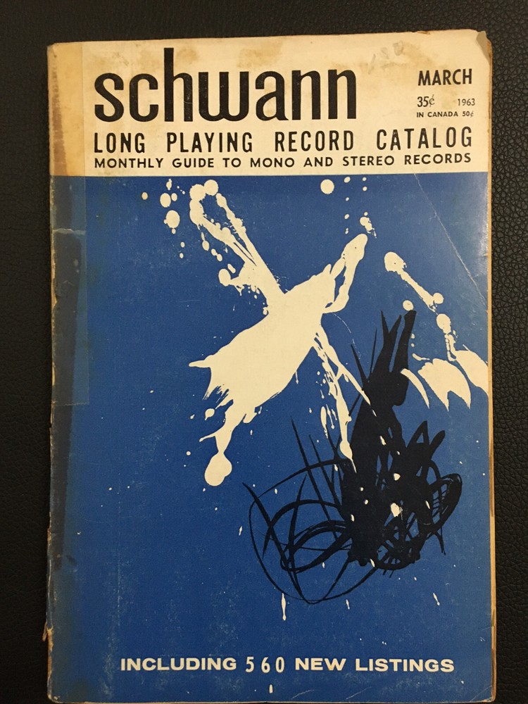 Schwann Long Playing Record Catalog. March, 1963 issue