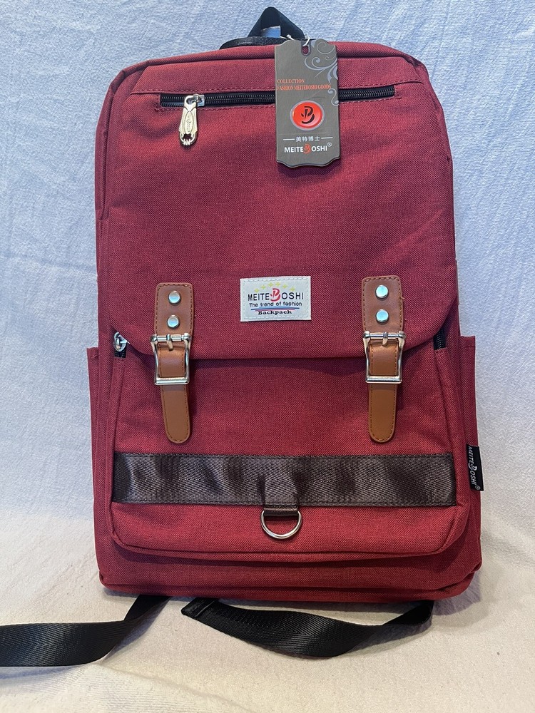 MEITE BOSHI large backpack leather straps multiple pockets