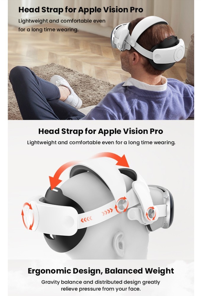 Apple Vision Pro Headset VR Head Strap Replacement, Soft Cushion, Lightweight...