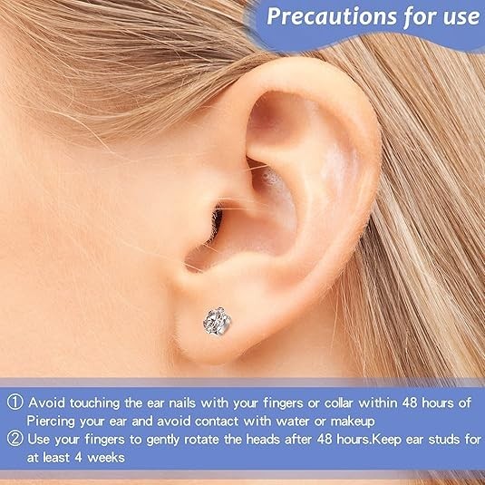 12PCS Ear Piercing Kit, Disposable Self Gun Kit with Studs...