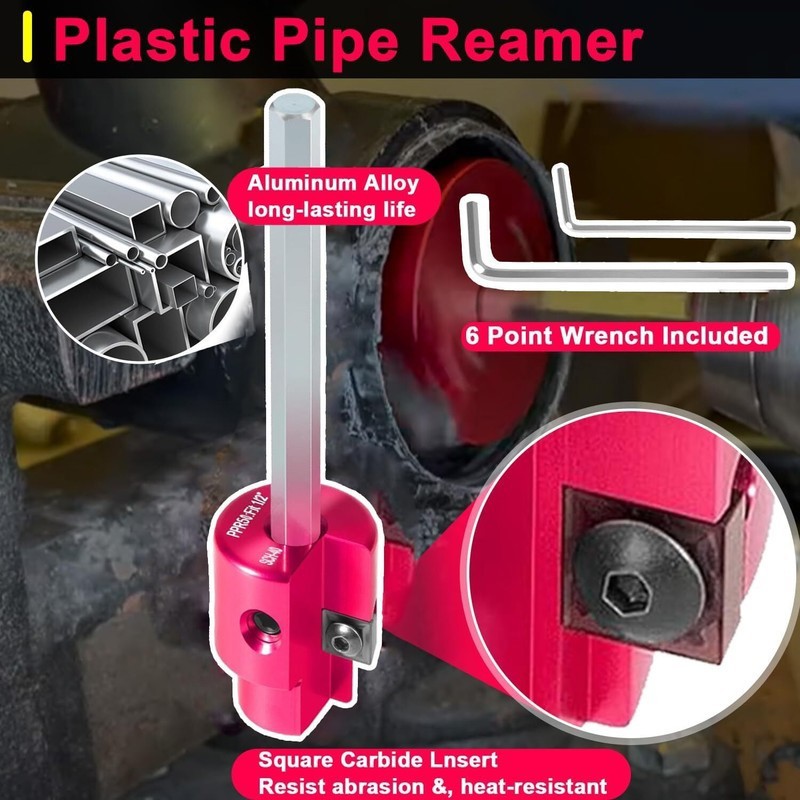 Plastic Pipe Fitting Reamer Plumbing Tool for SCH40 PVC, ABS, CPVC Socket Saver