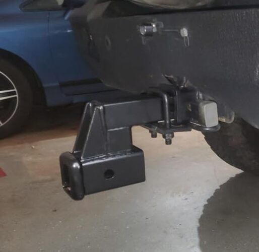 Trailer Hitch Riser for 2" Receivers, 4" Rise or Drop Solid‑Steel Shank with