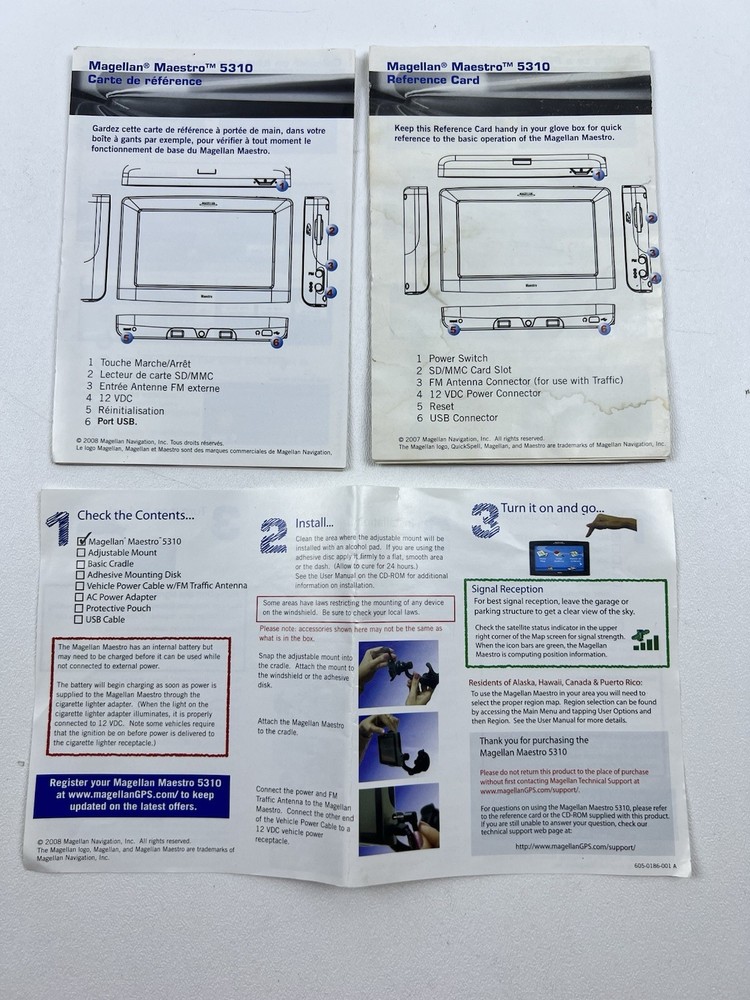 Magellan Maestro 5310 GPS Navigation Bundle + Cables + Accessories READ!